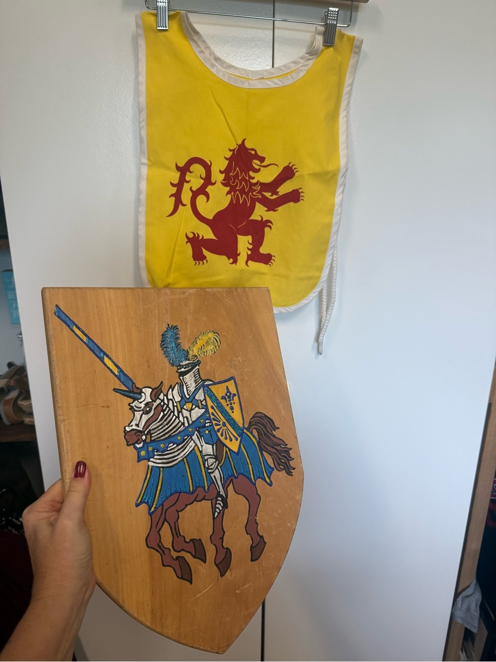Medieval Knight Wooden Shield & costume - dress up.  Halloween, renaissance fair